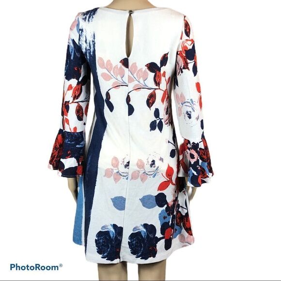 MAEVE Anthropologie floral bell sleeve sweater dress - Picture 7 of 13
